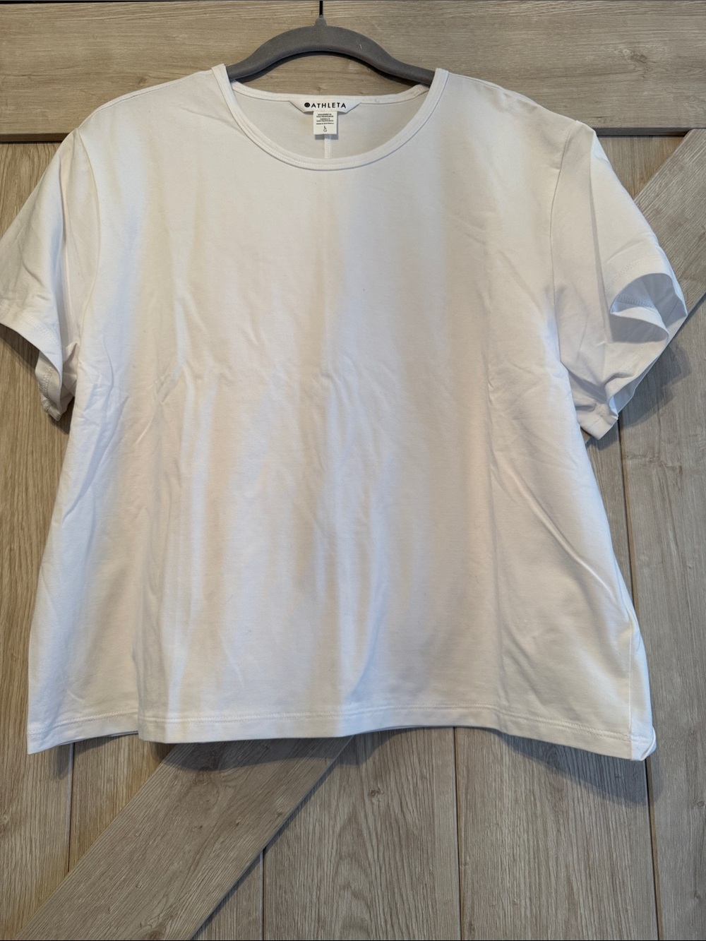 Athleta White Short Sleeve Crewneck Tee